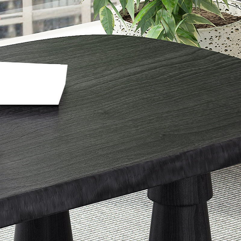 Table de l'ordinateur portable de bureau en forme de forme gratuite Bureau d'écriture en bois massif en noir