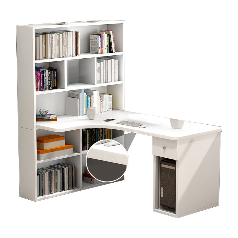 Escritorio de escritura para el hogar de madera de ingeniería 1 cajón de cajones escritorio de oficina rectangular con estantería