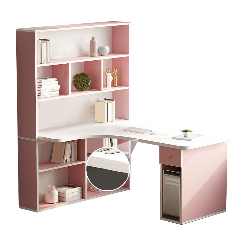 Escritorio de escritura para el hogar de madera de ingeniería 1 cajón de cajones escritorio de oficina rectangular con estantería