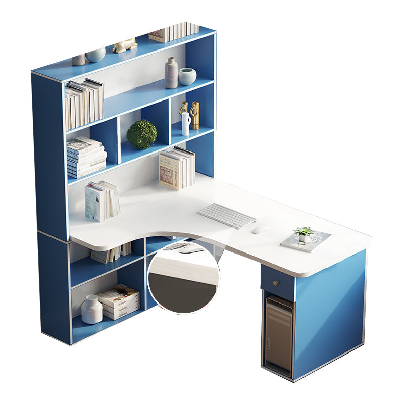 Escritorio de escritura para el hogar de madera de ingeniería 1 cajón de cajones escritorio de oficina rectangular con estantería