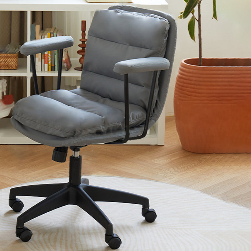 Modern Padded Arms Office Chair Leather Tilt Mechanism No Distressing Ergonomic Desk Chair