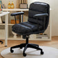 Modern Padded Arms Office Chair Leather Tilt Mechanism No Distressing Ergonomic Desk Chair