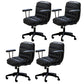Modern Padded Arms Office Chair Leather Tilt Mechanism No Distressing Ergonomic Desk Chair