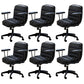 Modern Padded Arms Office Chair Leather Tilt Mechanism No Distressing Ergonomic Desk Chair