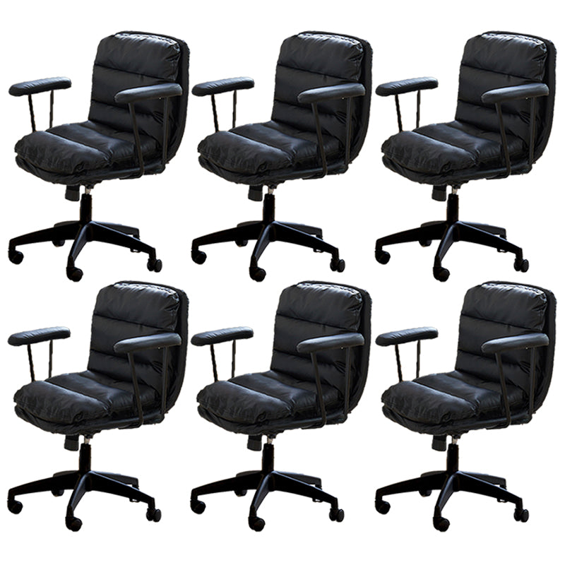 Modern Padded Arms Office Chair Leather Tilt Mechanism No Distressing Ergonomic Desk Chair