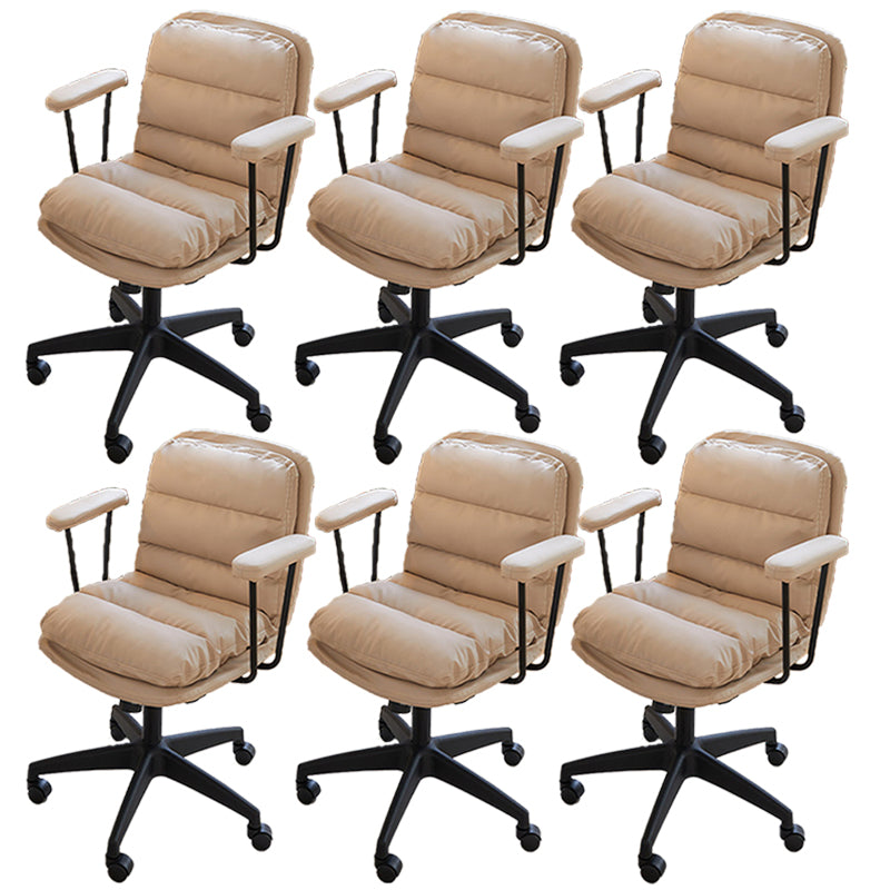 Modern Padded Arms Office Chair Leather Tilt Mechanism No Distressing Ergonomic Desk Chair