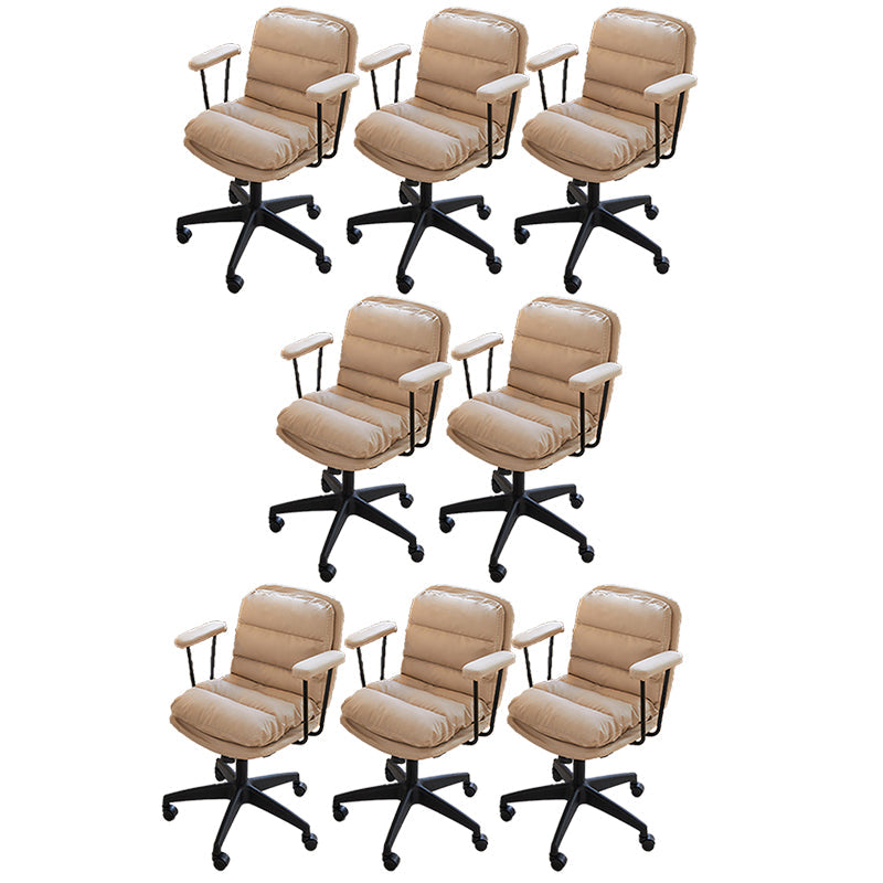 Modern Padded Arms Office Chair Leather Tilt Mechanism No Distressing Ergonomic Desk Chair