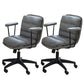 Modern Padded Arms Office Chair Leather Tilt Mechanism No Distressing Ergonomic Desk Chair