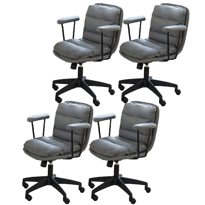 Modern Padded Arms Office Chair Leather Tilt Mechanism No Distressing Ergonomic Desk Chair