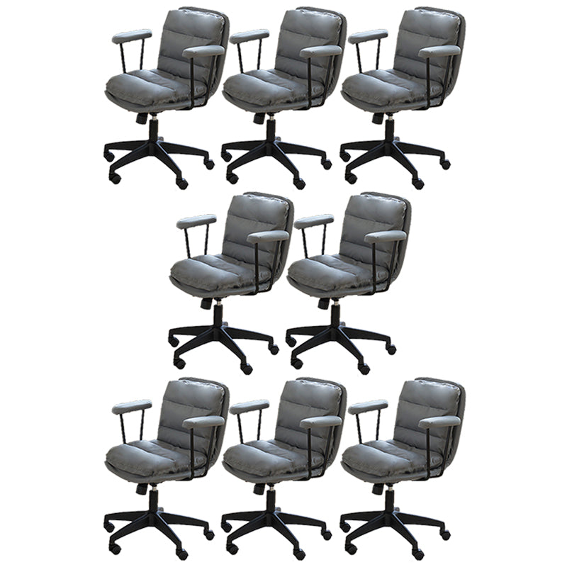 Modern Padded Arms Office Chair Leather Tilt Mechanism No Distressing Ergonomic Desk Chair