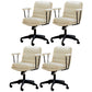 Modern Padded Arms Office Chair Leather Tilt Mechanism No Distressing Ergonomic Desk Chair
