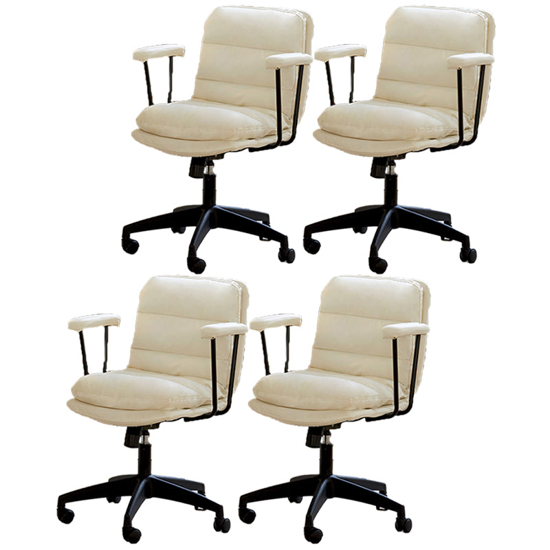 Modern Padded Arms Office Chair Leather Tilt Mechanism No Distressing Ergonomic Desk Chair