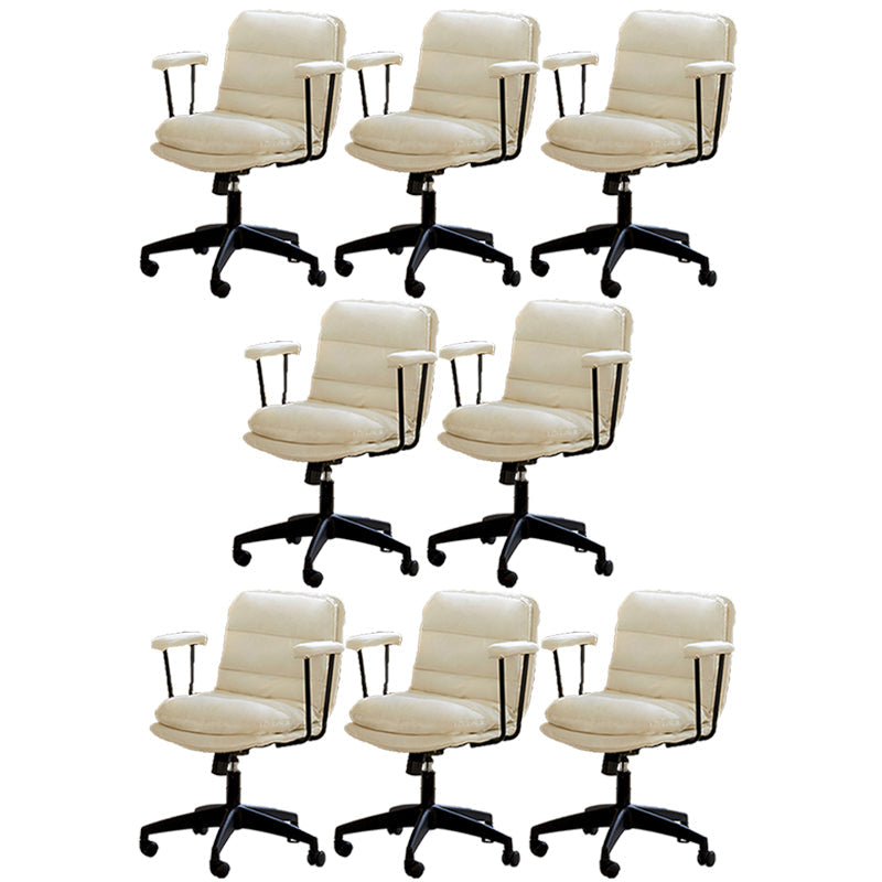 Modern Padded Arms Office Chair Leather Tilt Mechanism No Distressing Ergonomic Desk Chair