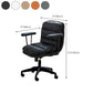 Modern Padded Arms Office Chair Leather Tilt Mechanism No Distressing Ergonomic Desk Chair