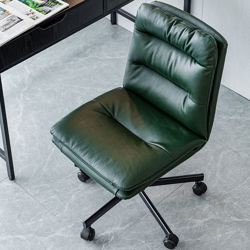 Armless Office Chair Conference Chair with Wheels for Living Room Home