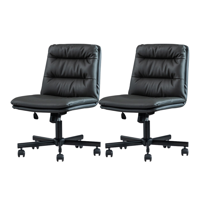 Armless Office Chair Conference Chair with Wheels for Living Room Home