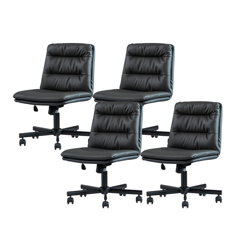 Armless Office Chair Conference Chair with Wheels for Living Room Home