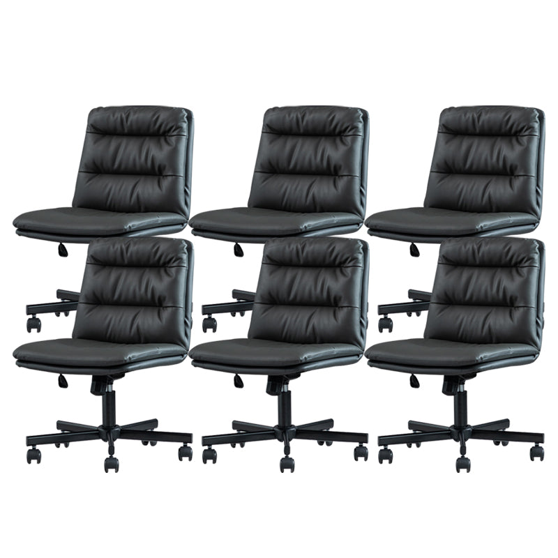 Armless Office Chair Conference Chair with Wheels for Living Room Home