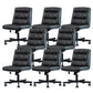 Armless Office Chair Conference Chair with Wheels for Living Room Home
