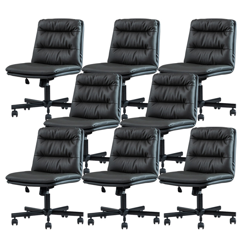 Armless Office Chair Conference Chair with Wheels for Living Room Home