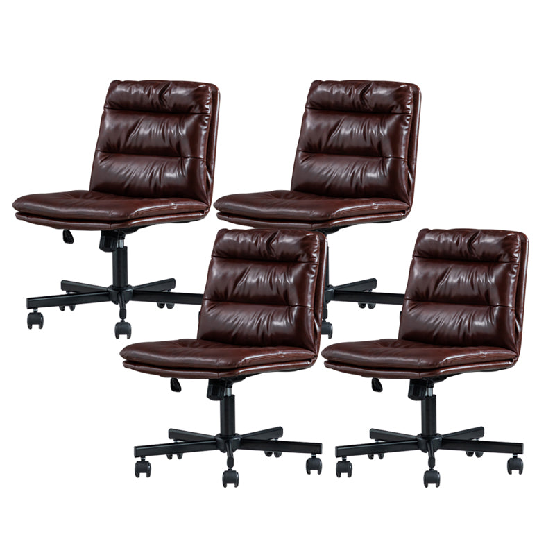 Armless Office Chair Conference Chair with Wheels for Living Room Home