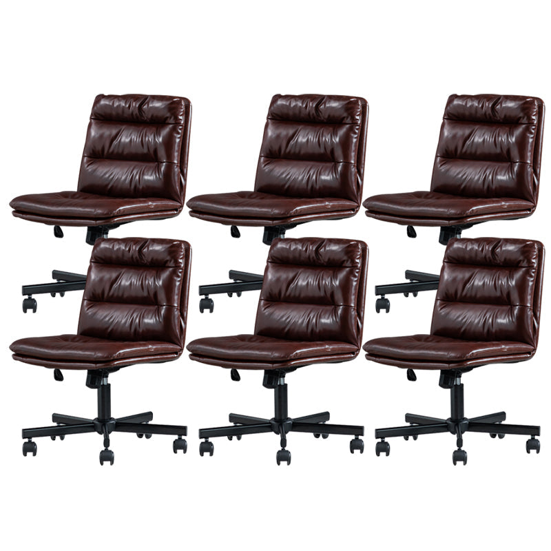 Armless Office Chair Conference Chair with Wheels for Living Room Home