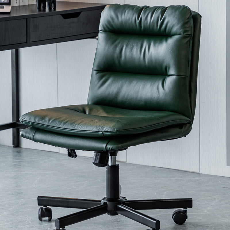 Armless Office Chair Conference Chair with Wheels for Living Room Home