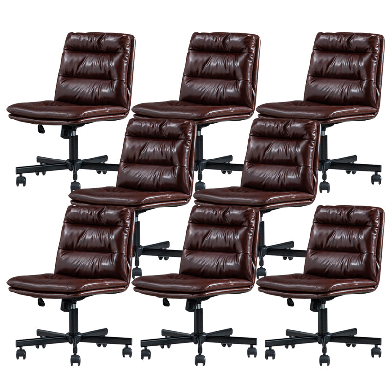 Armless Office Chair Conference Chair with Wheels for Living Room Home