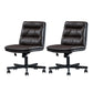 Armless Office Chair Conference Chair with Wheels for Living Room Home
