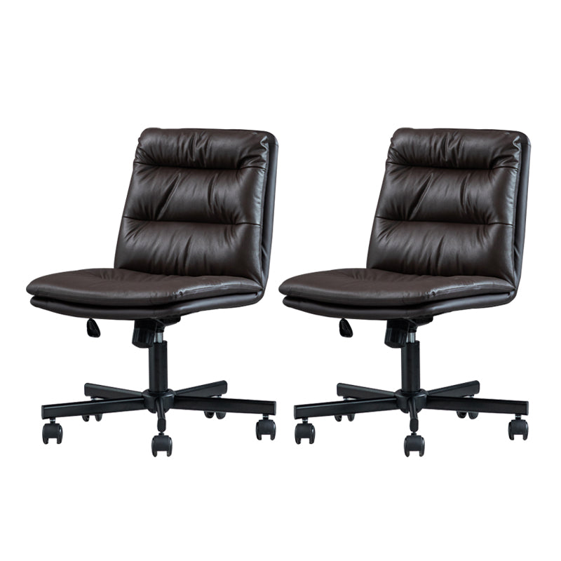 Armless Office Chair Conference Chair with Wheels for Living Room Home