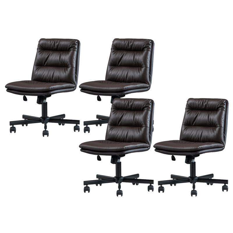 Armless Office Chair Conference Chair with Wheels for Living Room Home