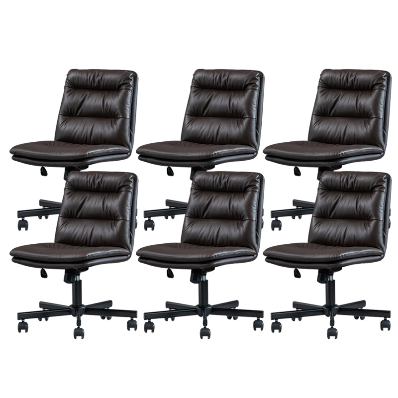 Armless Office Chair Conference Chair with Wheels for Living Room Home