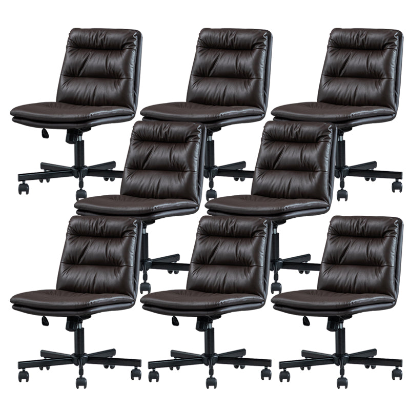 Armless Office Chair Conference Chair with Wheels for Living Room Home