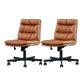Armless Office Chair Conference Chair with Wheels for Living Room Home