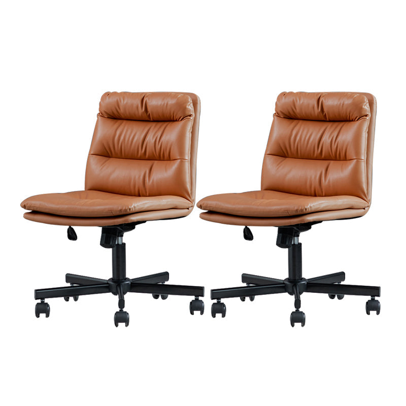 Armless Office Chair Conference Chair with Wheels for Living Room Home