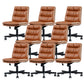 Armless Office Chair Conference Chair with Wheels for Living Room Home