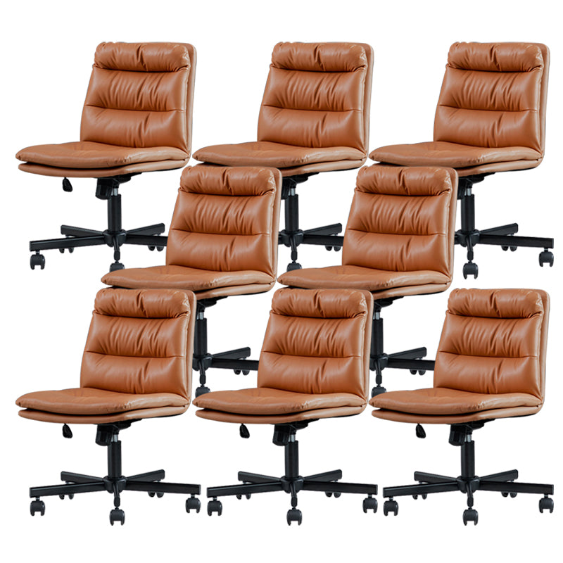 Armless Office Chair Conference Chair with Wheels for Living Room Home