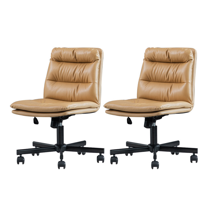 Armless Office Chair Conference Chair with Wheels for Living Room Home