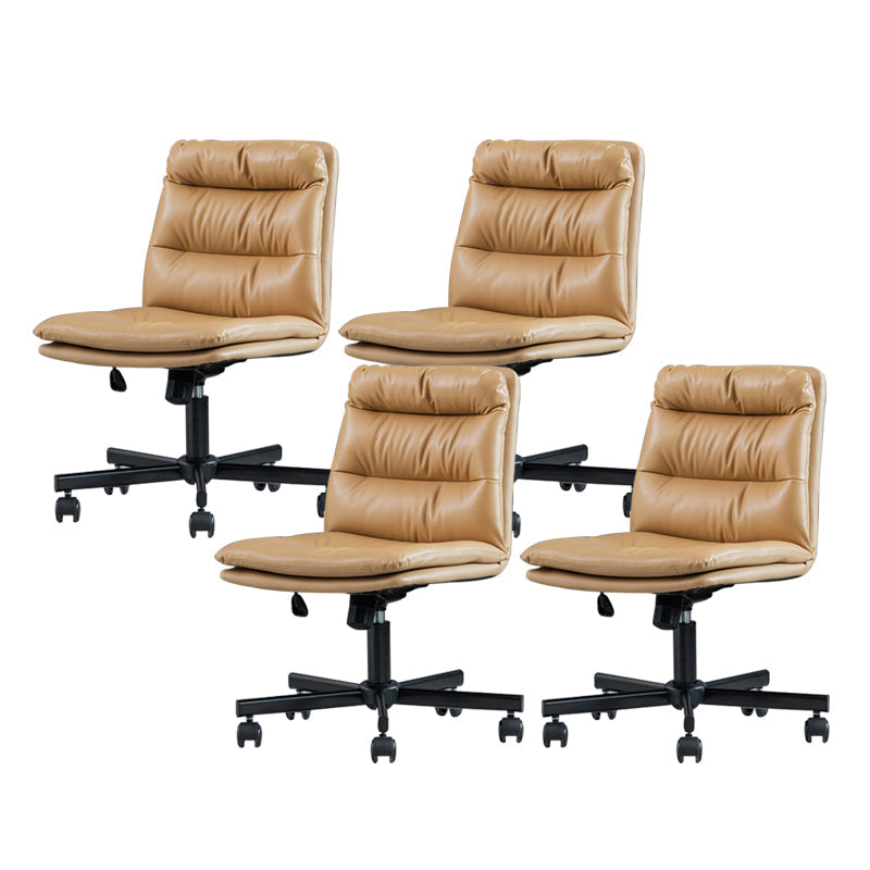 Armless Office Chair Conference Chair with Wheels for Living Room Home