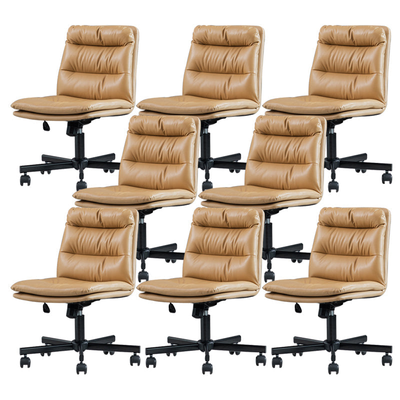 Armless Office Chair Conference Chair with Wheels for Living Room Home