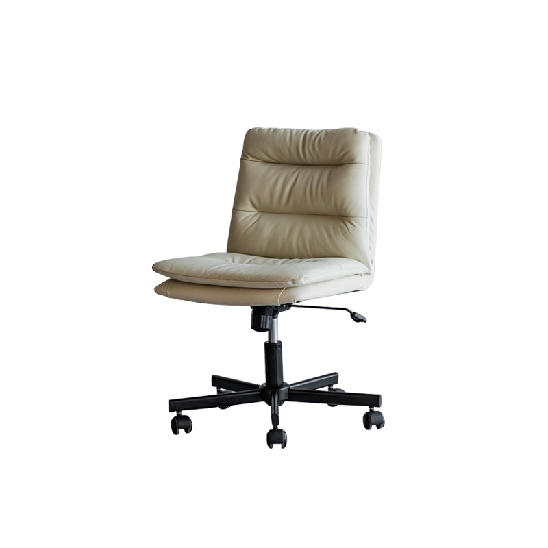 Armless Office Chair Conference Chair with Wheels for Living Room Home
