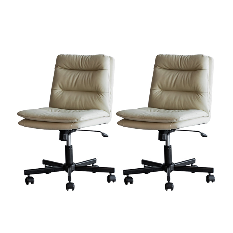 Armless Office Chair Conference Chair with Wheels for Living Room Home