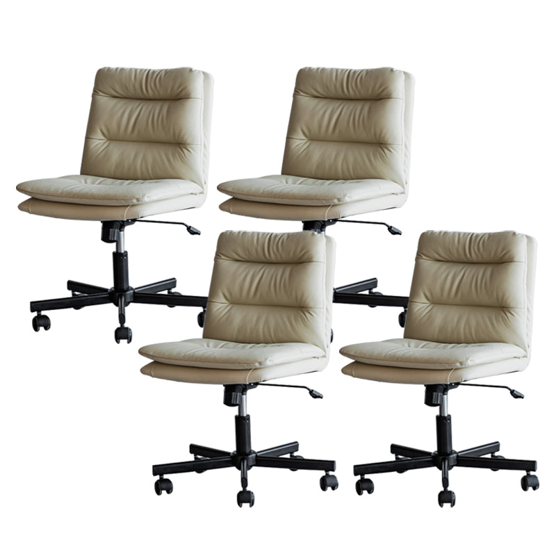 Armless Office Chair Conference Chair with Wheels for Living Room Home