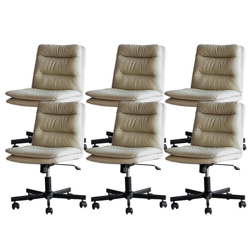 Armless Office Chair Conference Chair with Wheels for Living Room Home
