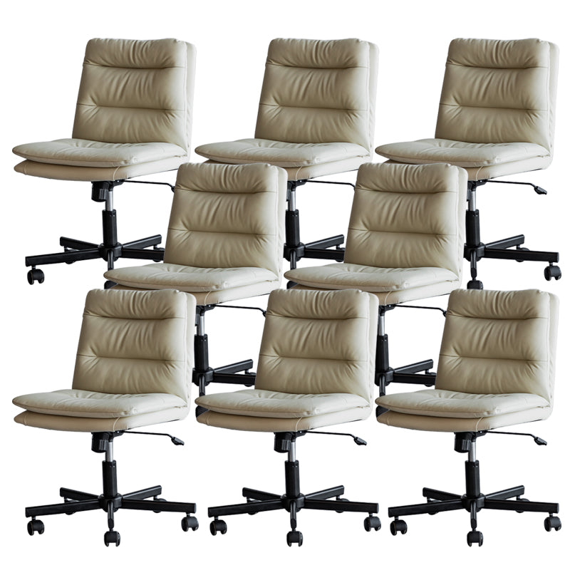 Armless Office Chair Conference Chair with Wheels for Living Room Home