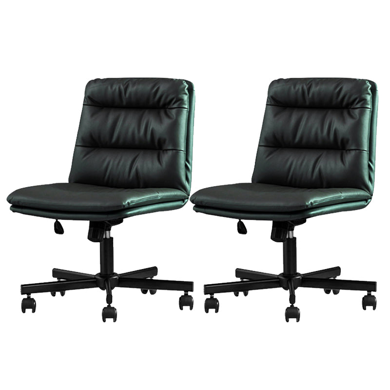 Armless Office Chair Conference Chair with Wheels for Living Room Home