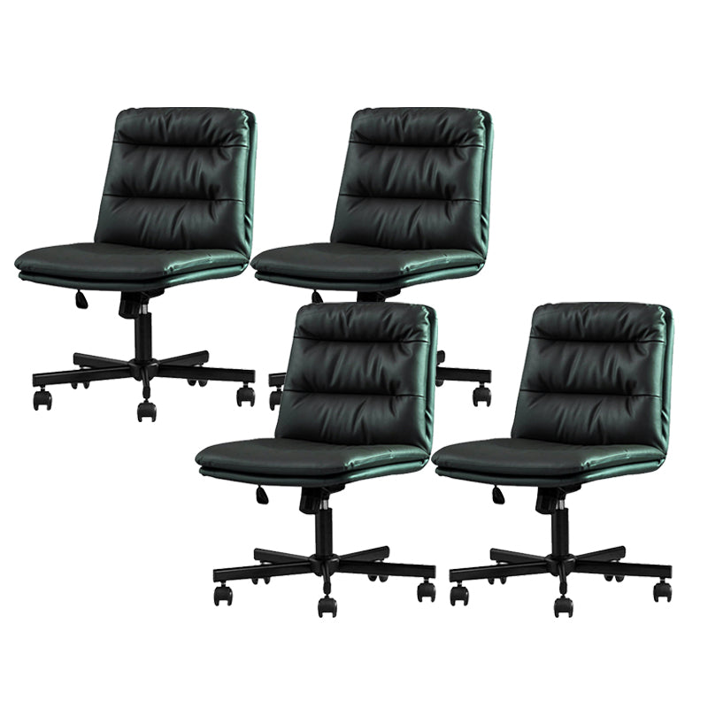 Armless Office Chair Conference Chair with Wheels for Living Room Home