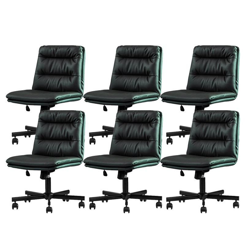 Armless Office Chair Conference Chair with Wheels for Living Room Home