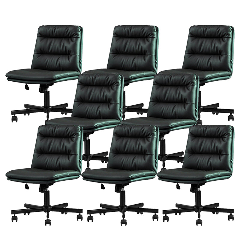 Armless Office Chair Conference Chair with Wheels for Living Room Home