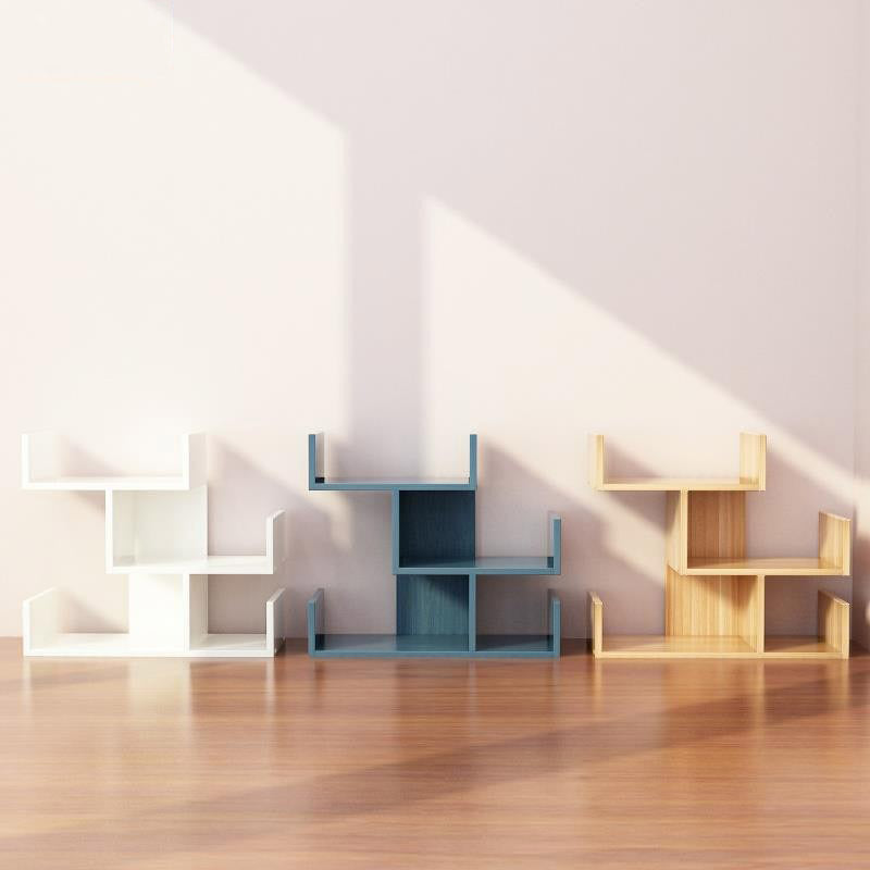 Libreria in legno ingegnerizzato in ingegnerizzato in ingegnerizzato in stile moderno con mensole con scaffali